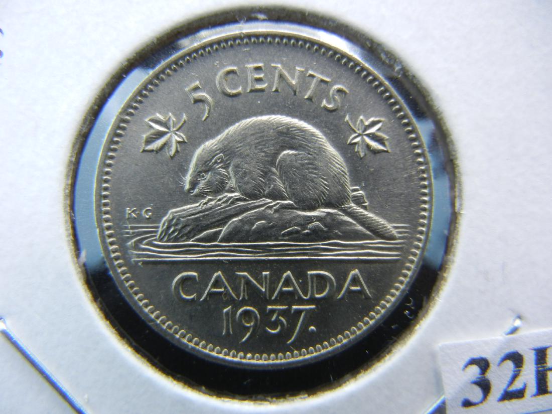 1937 Canada Nickel .  AU/UNC (1 of 3)
