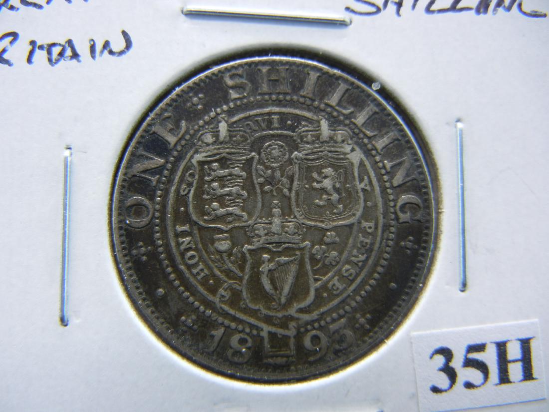 1893 Great Britain Shilling.  Silver.  Nice Grade (1 of 3)
