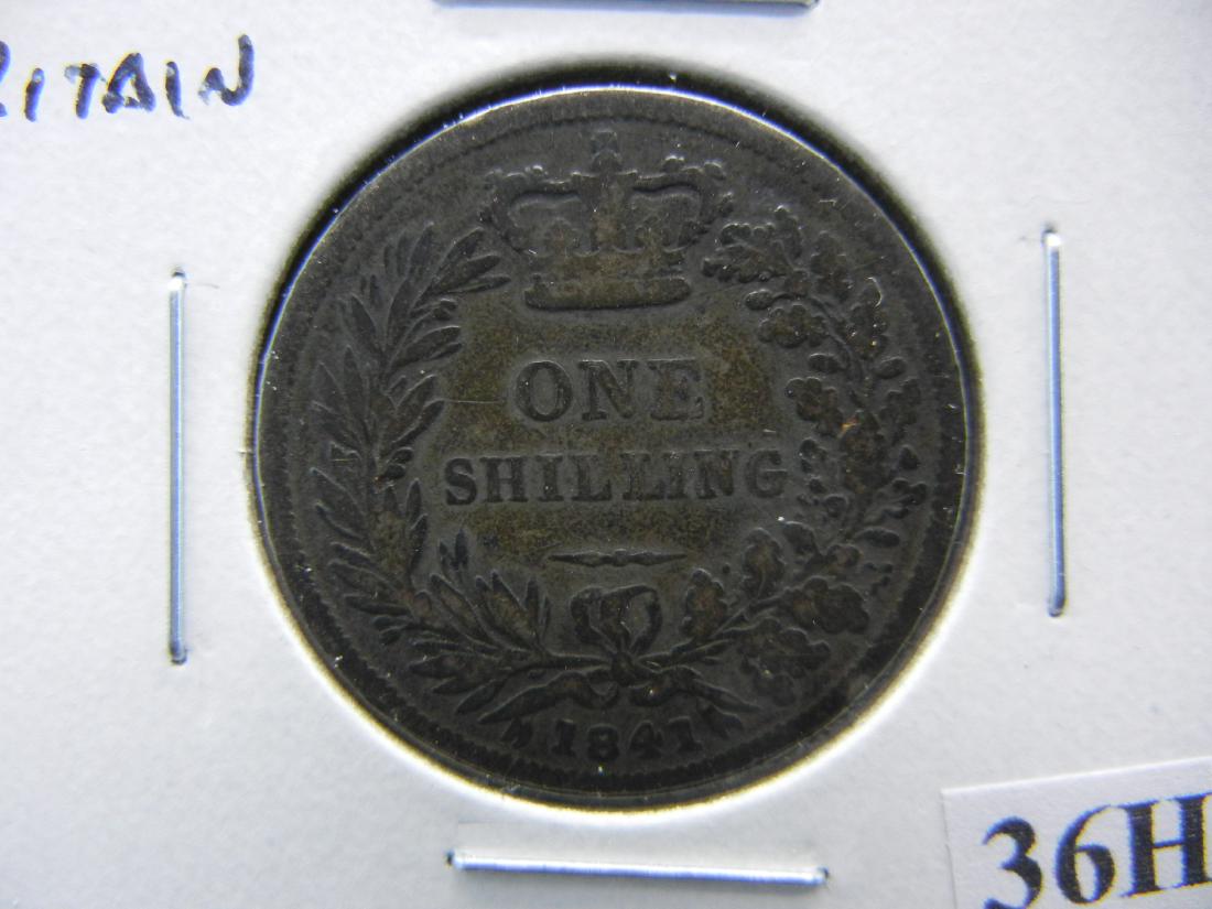 1841 Great Britain Shilling.  Silver.  Scarce (1 of 3)