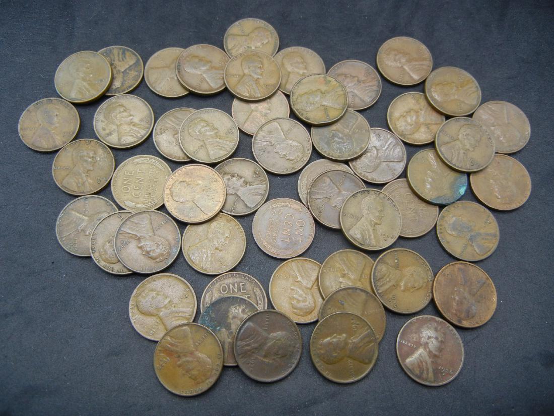 50 Mintmarked Wheat Cents all Dated in the Thirties. (1 of 3)