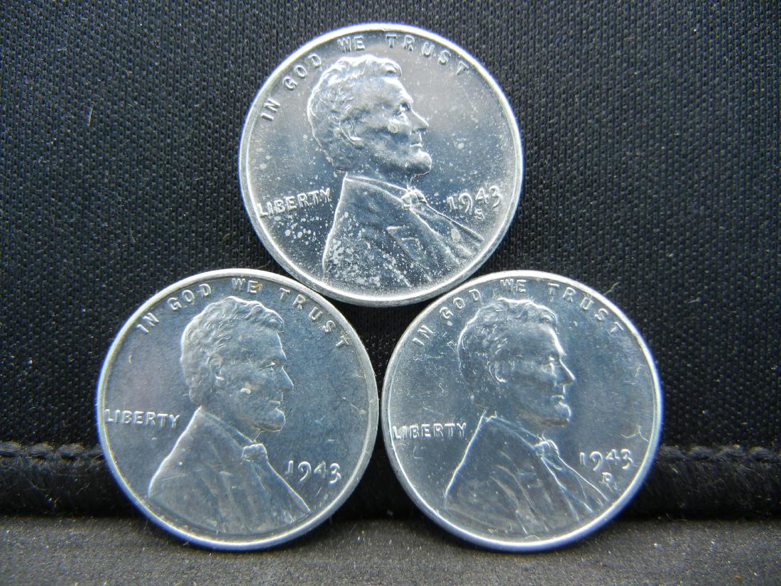 1943 PDS Steel cents. ORIGINAL not reprocessed! BU. (1 of 2)