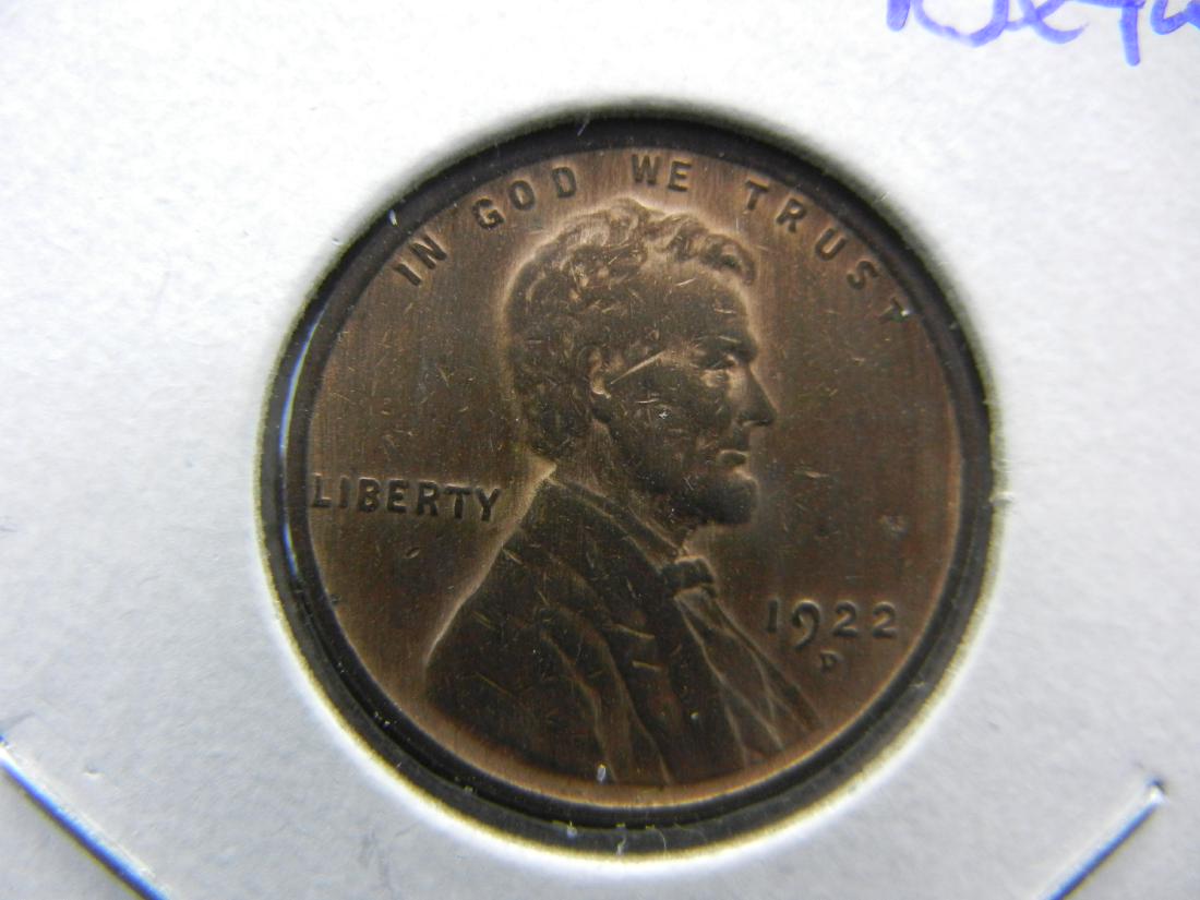1922-D Lincoln Cent.   Almost Uncirculated detail. (1 of 3)