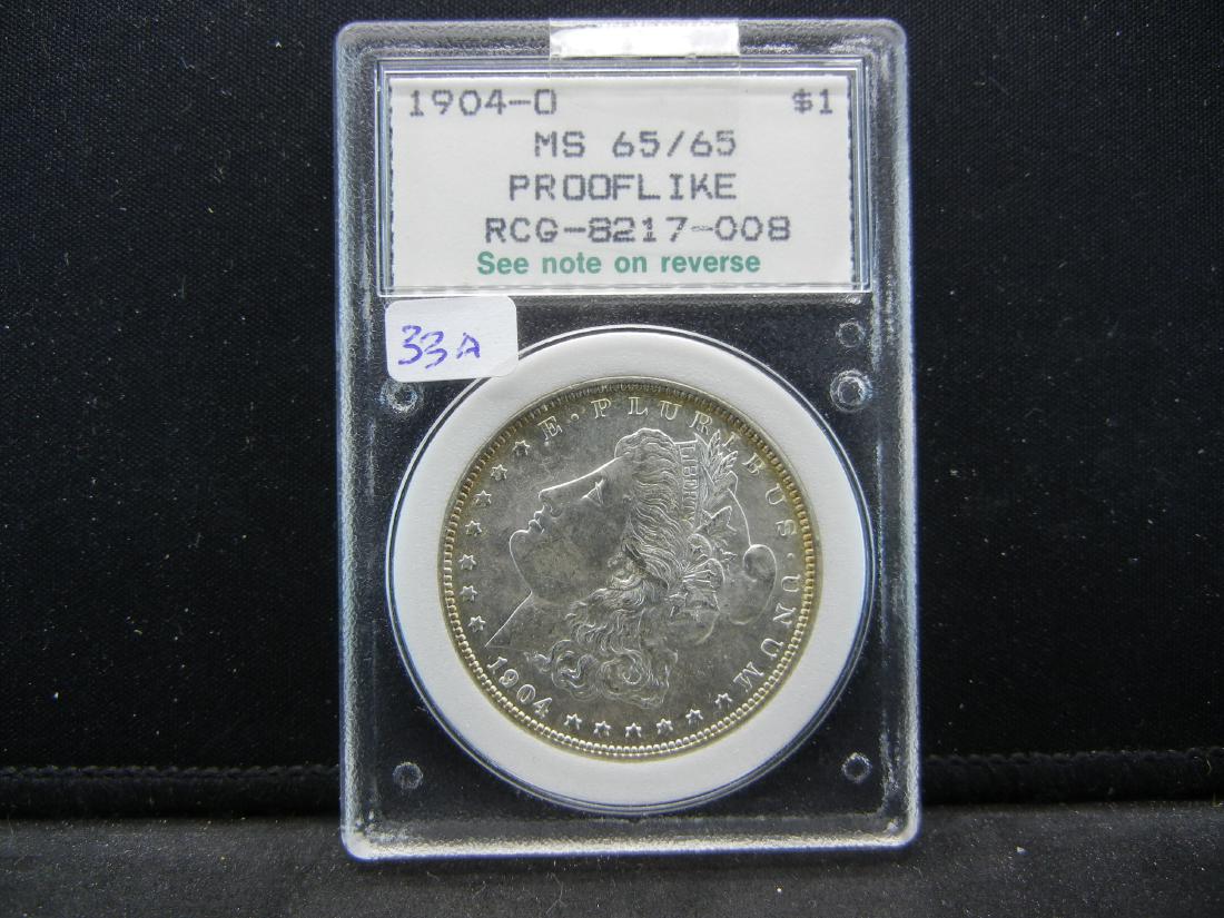 1904-O Morgan Dollar.   Slabbed by NCI in the 80s when (1 of 4)