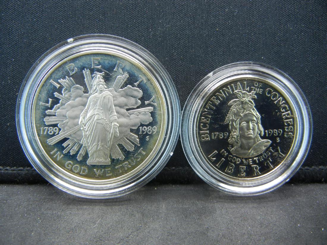 1989-S Congressional Two Coin Commemorative Set.  GEM (1 of 4)
