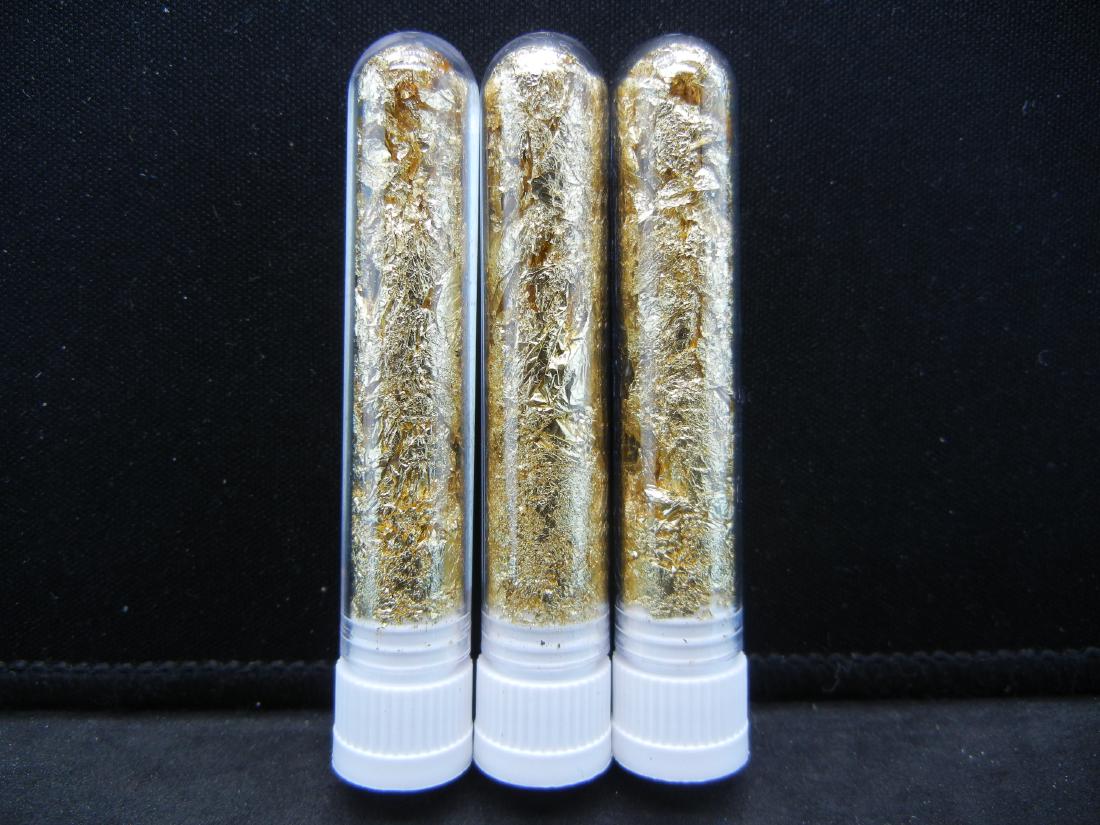 (3) Viles of 22k Gold Leaf Flakes, Can Be Sold: (3) Viles of 22k Gold Leaf Flakes, Can Be Sold Individually, Or Would Make Great Gifts!