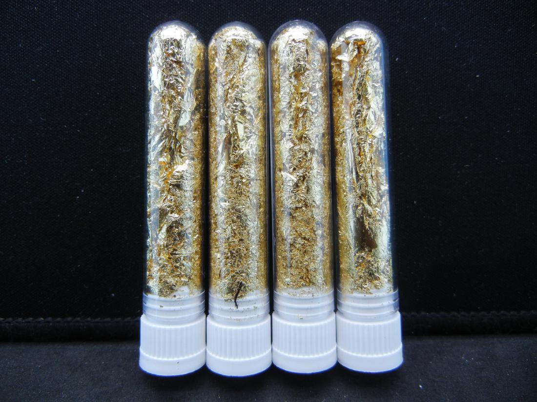 (4) Viles of 22k Gold Leaf Flakes, Can Be Sold: (4) Viles of 22k Gold Leaf Flakes, Can Be Sold Individually, Or Would Make Great Gifts!
