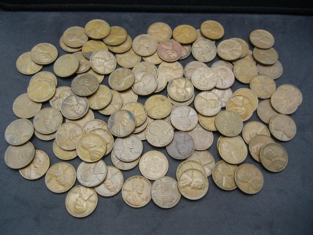 100 Lincoln Wheat Cents. (1 of 5)