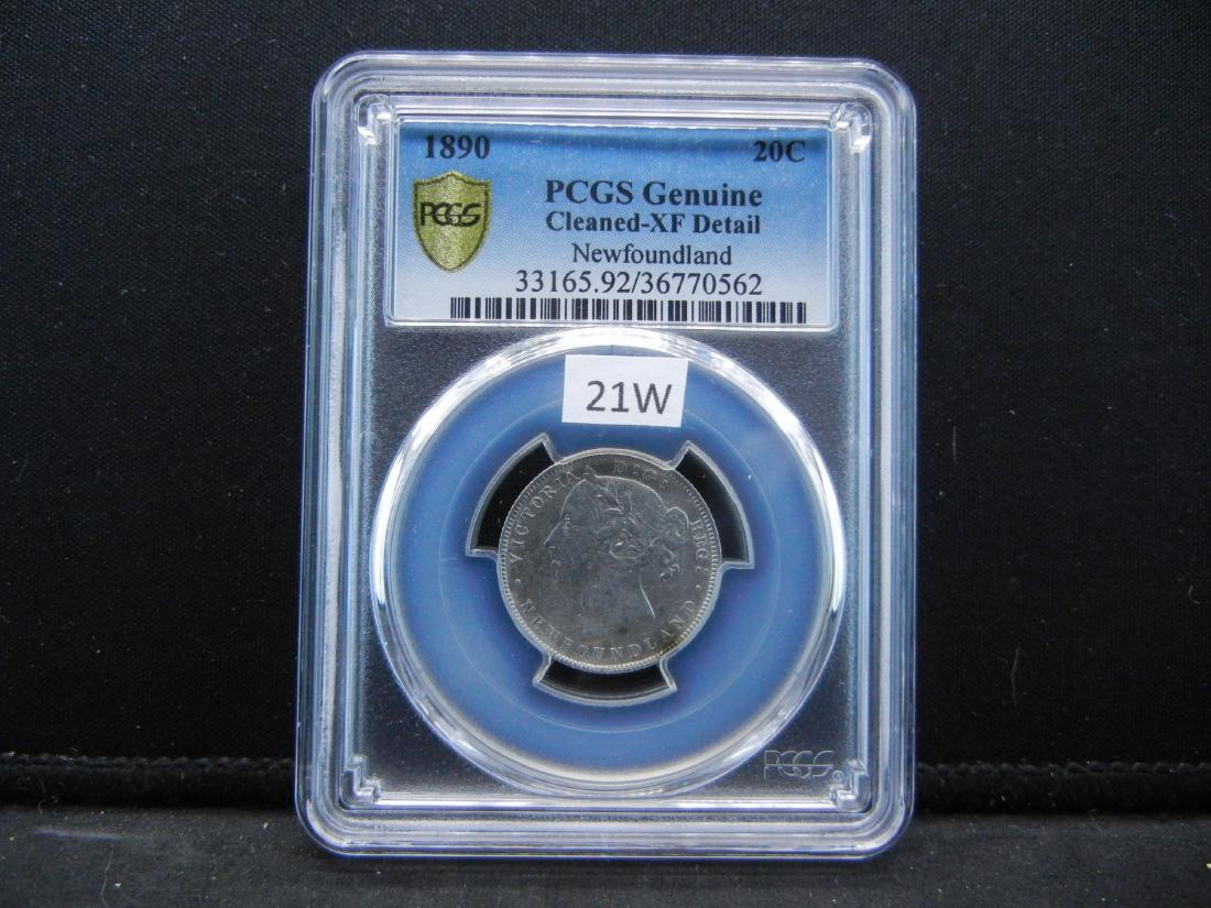 1890 Newfoundland 20 Cents PCGS Graded Genuine XF (1 of 4)
