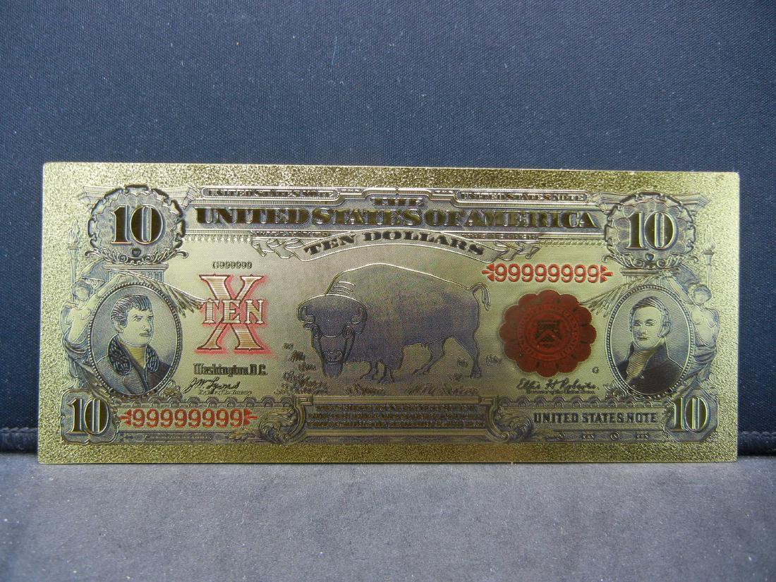 Ten Dollar Buffalo United States Note 24 K Gold Foil (1 of 2)