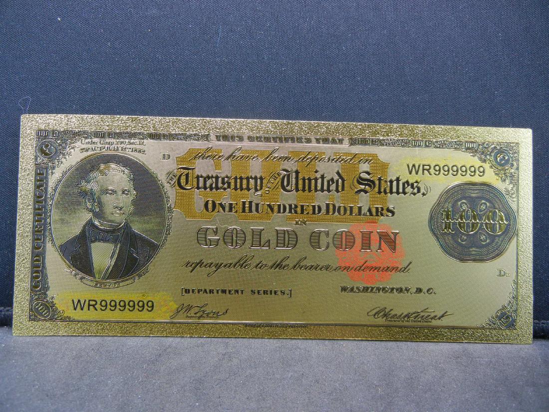 $100 Gold Certificate United States 24 Gold Foil Note (1 of 2)