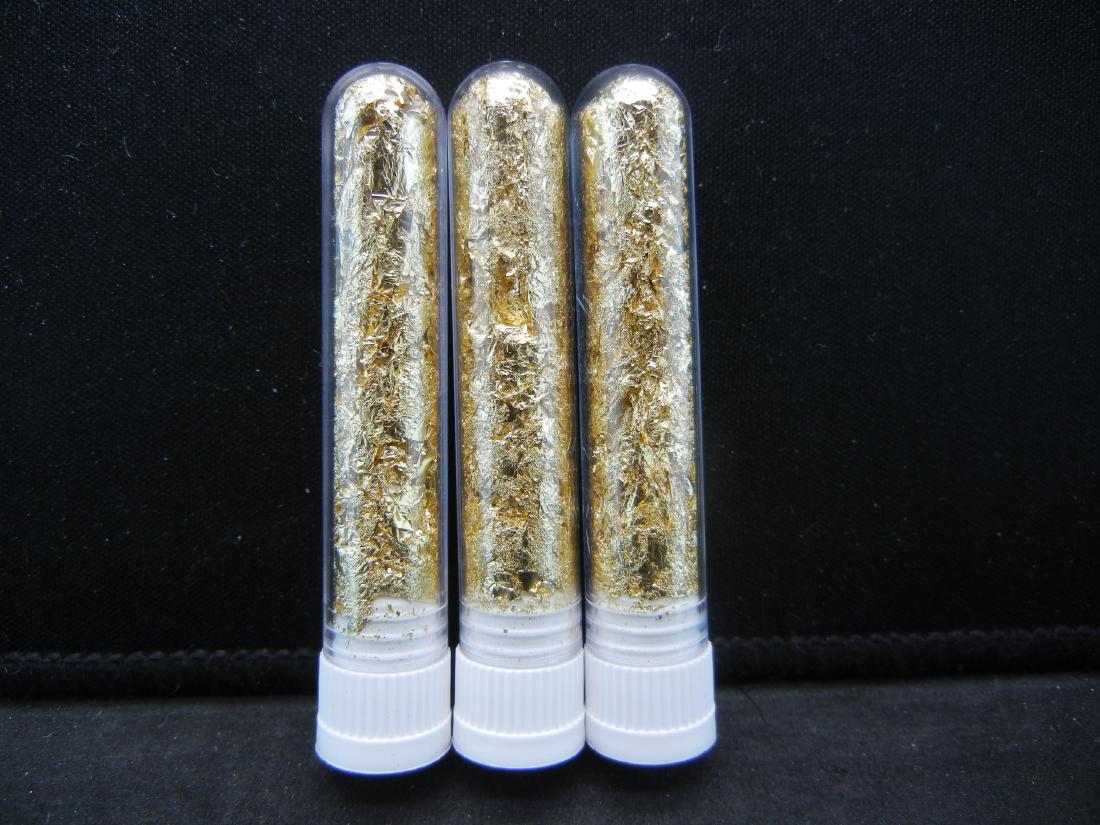 (3) Viles of 22k Gold Leaf Flakes, Can Be Sold: (3) Viles of 22k Gold Leaf Flakes, Can Be Sold Individually, Or Would Make Great Gifts!