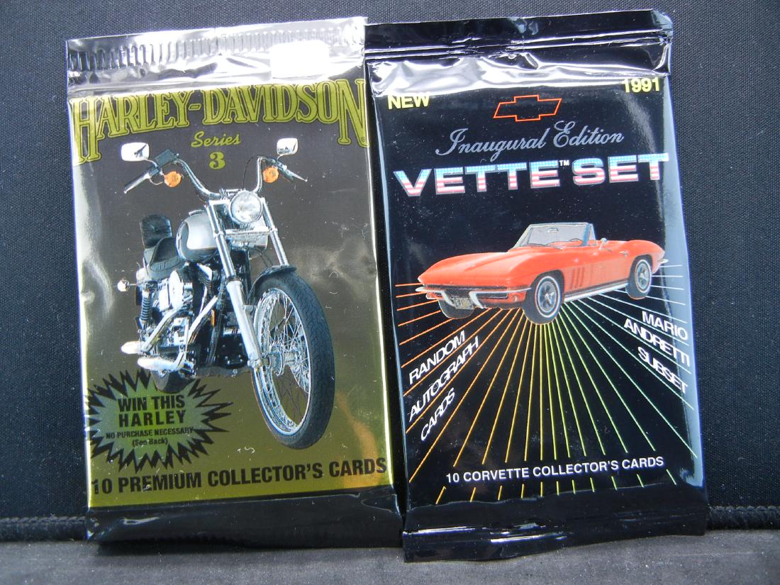 HARLEY-DAVIDSON & CORVETTE, TRADING CARDS, AMAZING: HARLEY-DAVIDSON & CORVETTE, TRADING CARDS, AMAZING PICTURES AND INFO ON BACK, GREAT GIFT, NEW IN SEALED PACK'S!