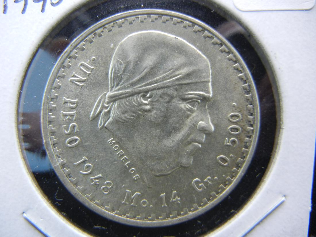 1948 Mexico One Peso.  .500 Silver.   Don’t see many of (1 of 3)