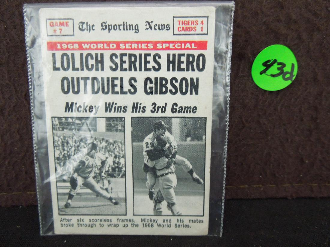 1968 World Series #168 Game #7 Card (1 of 2)