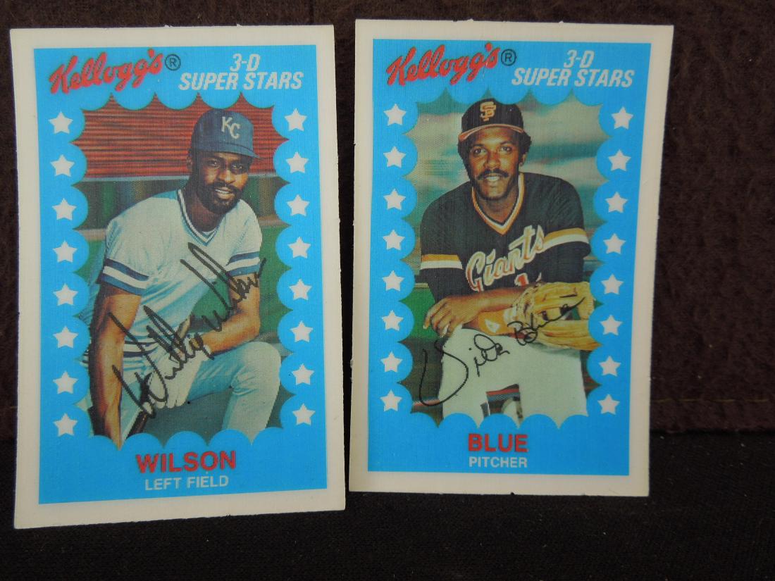 2-1982 Kellog's 3D Cards Vida Blue and Willie Wilson: 2-1982 Kellog's 3D Cards Vida Blue and Willie Wilson