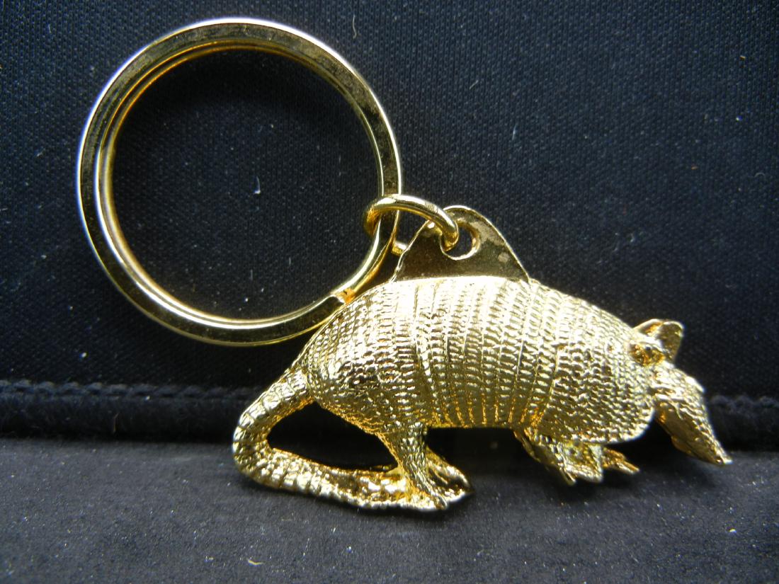 Gold Tone Armadillo Key Chain (1 of 2)
