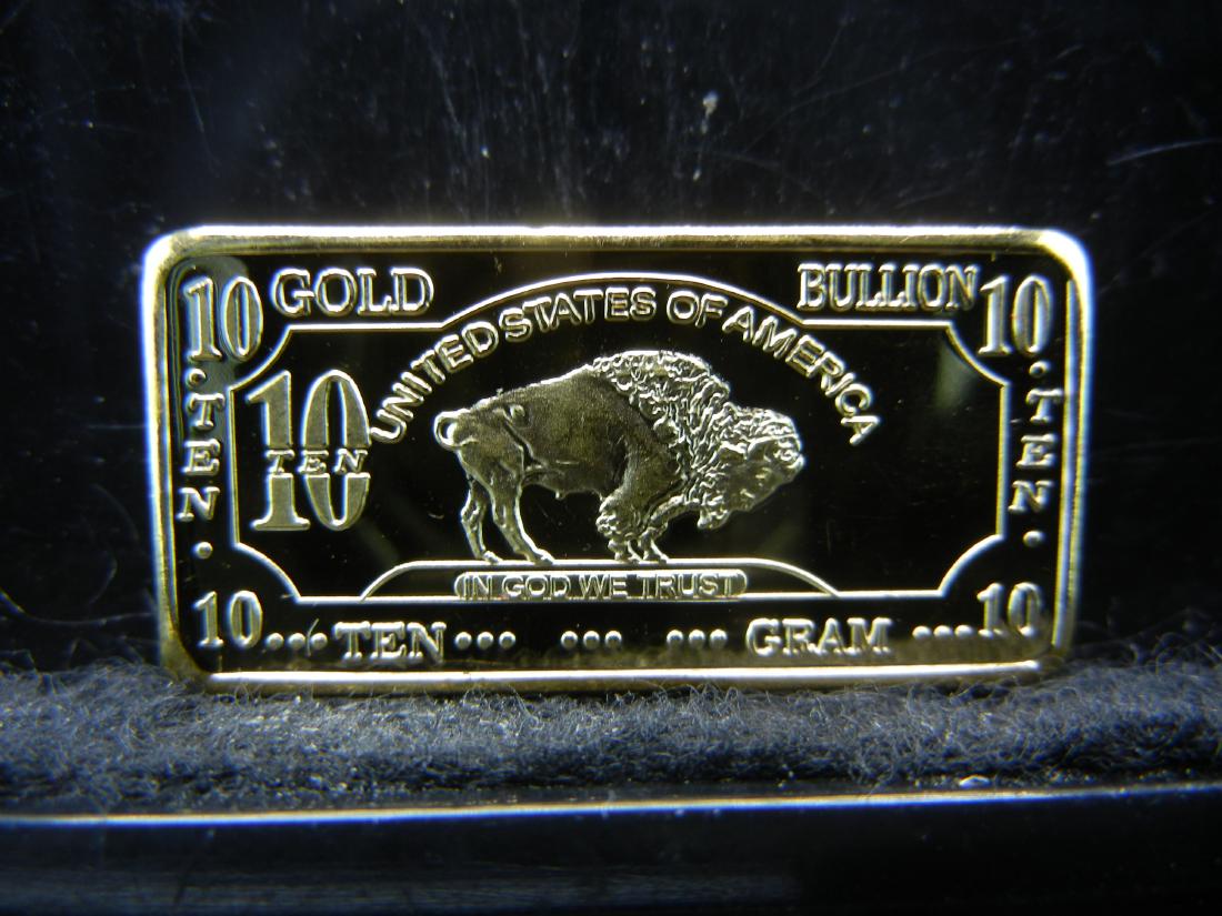CLAD 10 Gram 100 Mills .999 Fine Gold Buffalo Collector: CLAD 10 Gram 100 Mills .999 Fine Gold Buffalo Collector Bar Clad