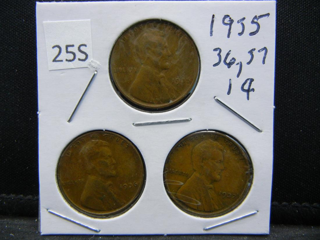 1935, 36, 37 Lincoln Wheat Cents (1 of 2)
