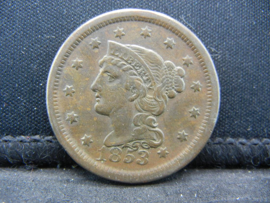 1853 Braided Hair Large Cent.: 1853 Braided Hair Large Cent.