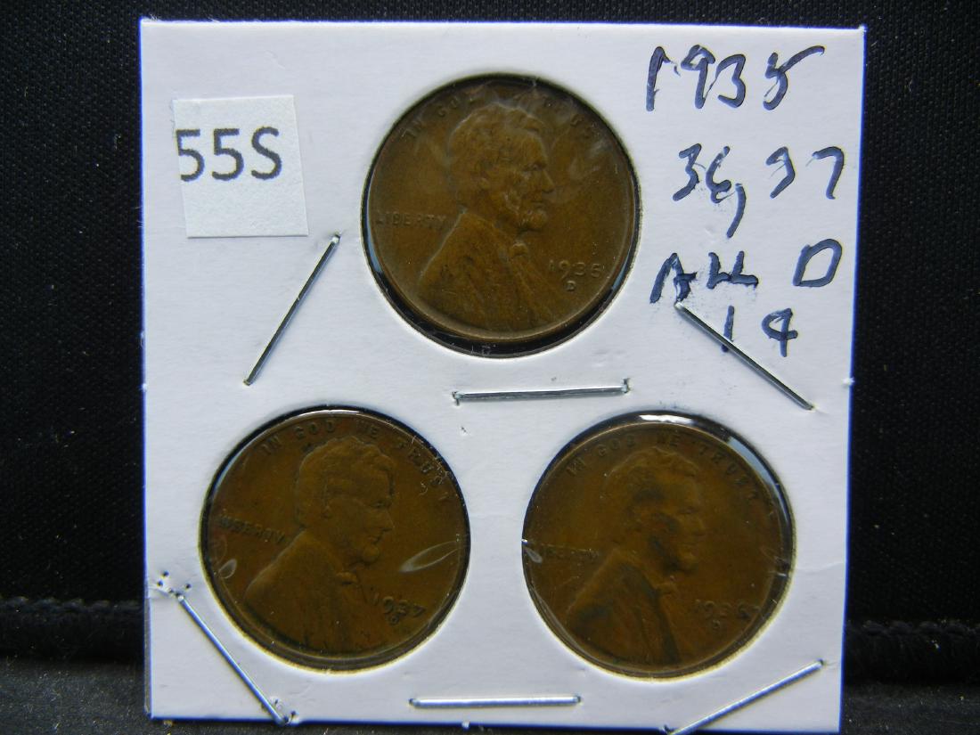 1935, 36, 37 All D Lincoln Wheat Cents (1 of 2)