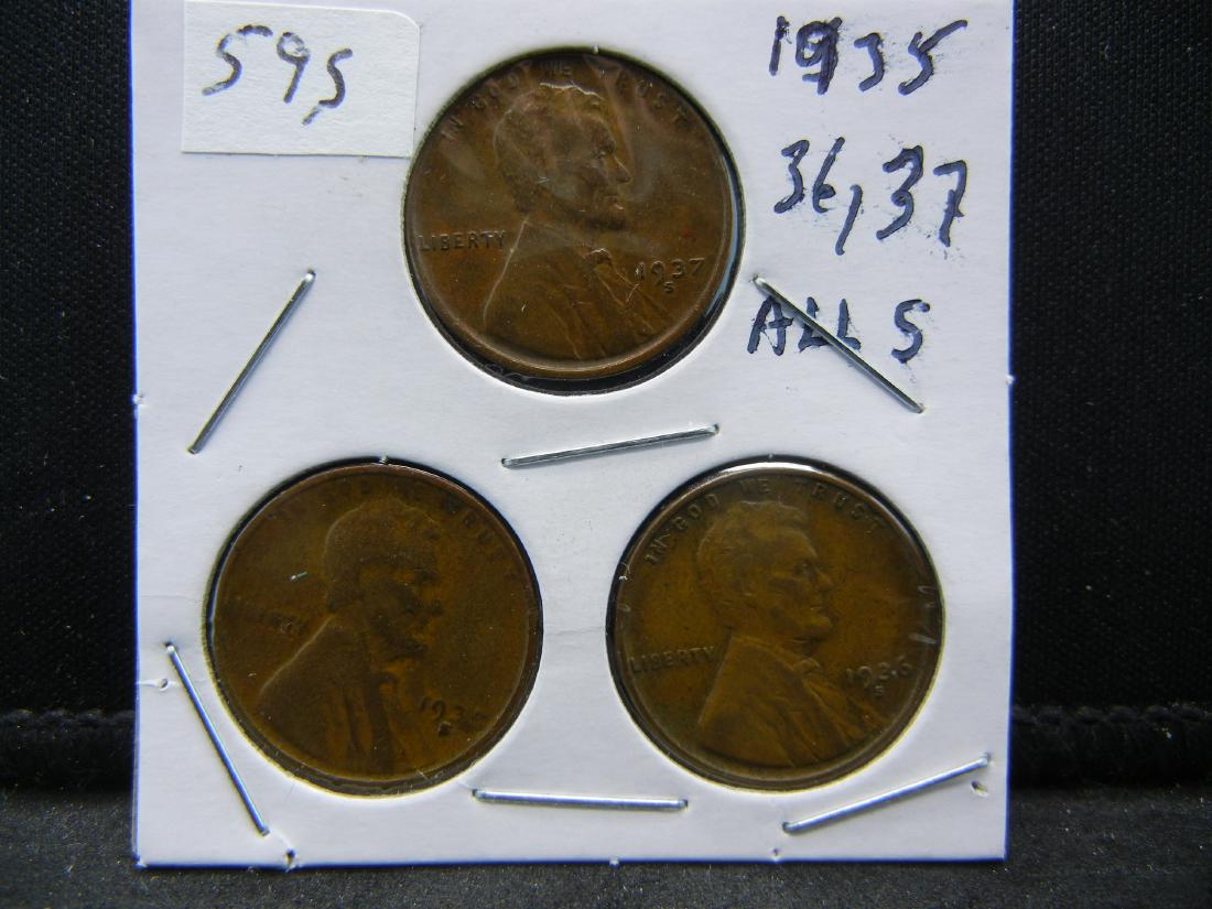 1935, 36, 37-All S Lincoln Wheat Cents (1 of 2)