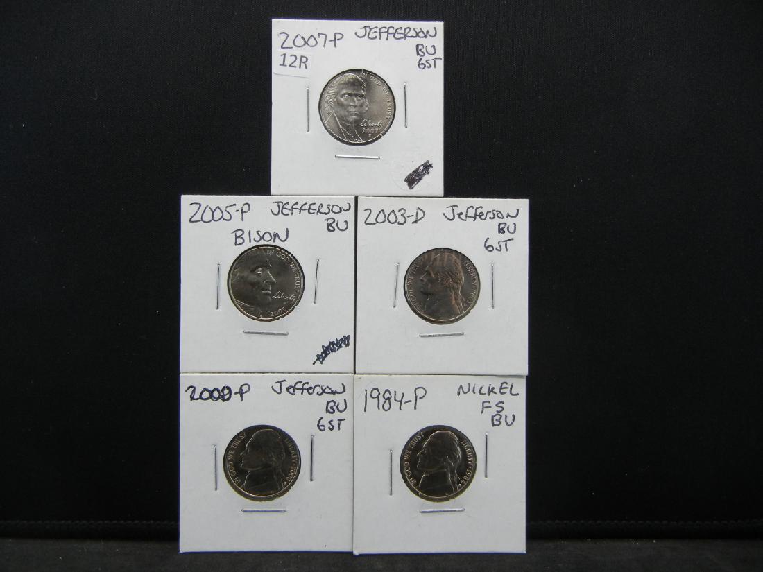 5 Jefferson Nickels High Grade (1 of 5)