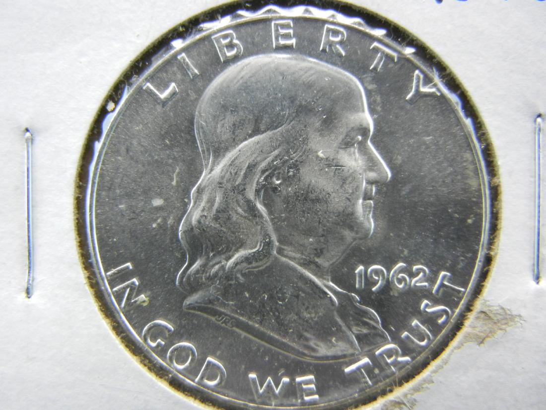 1962 Franklin Half Dollar GEM BU 90% Silver (1 of 3)