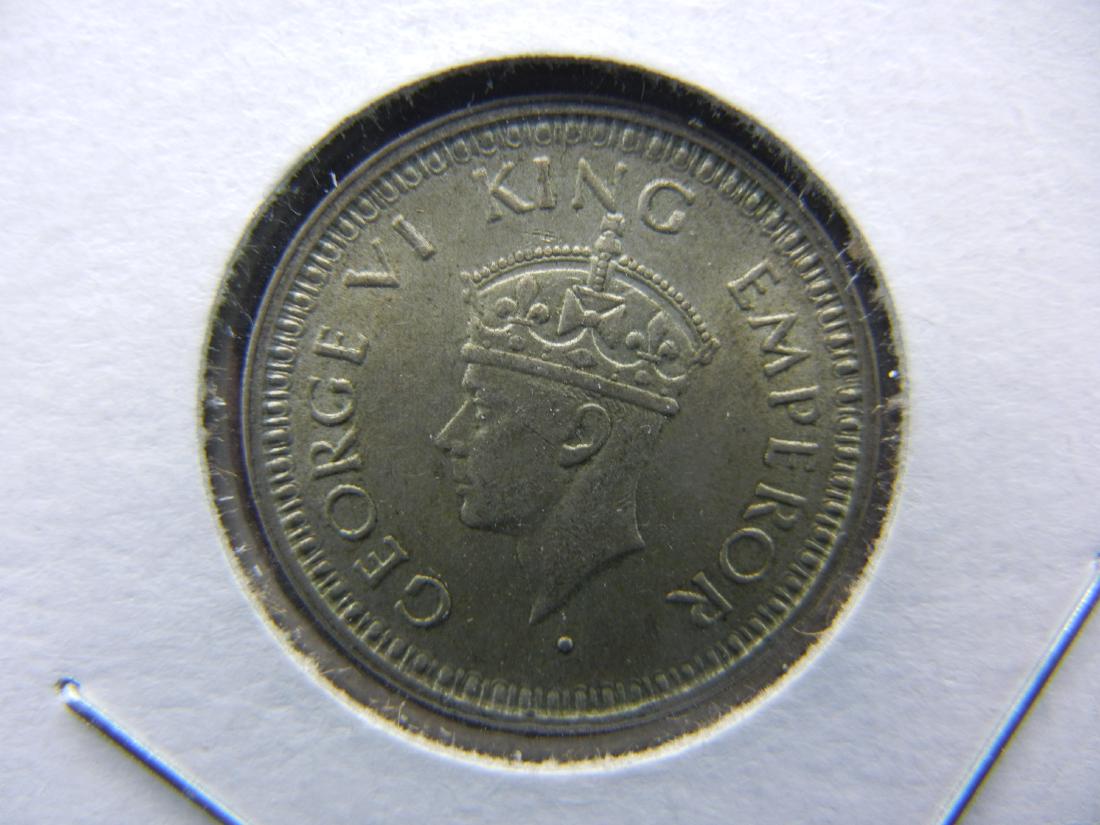 1945 SILVER British India 1/4 Rupee. UNC. (1 of 3)