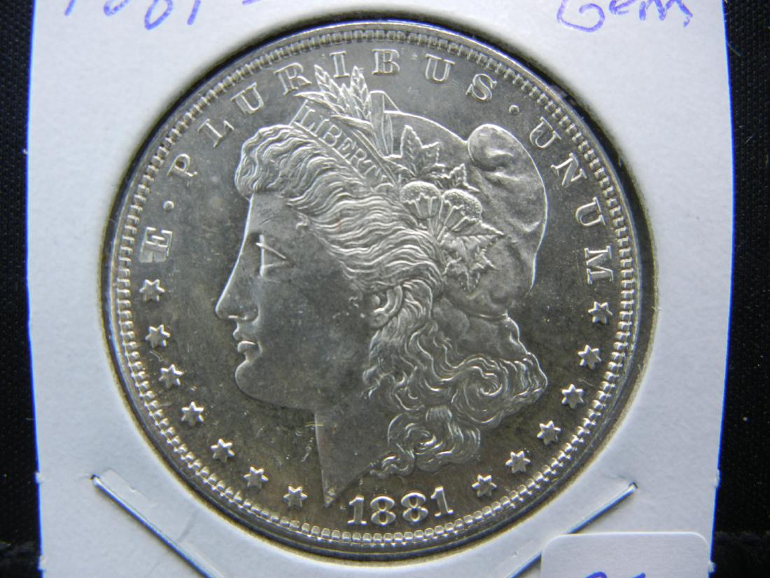 1881-S Morgan Dollar.   GEM Uncirculated Proof-Like. (1 of 3)