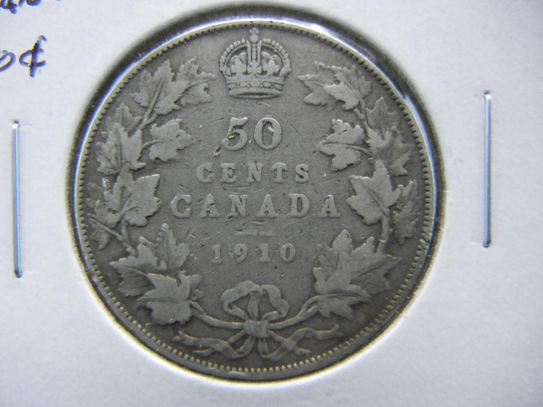 1910 Canada Half Dollar.  VG+. (1 of 3)