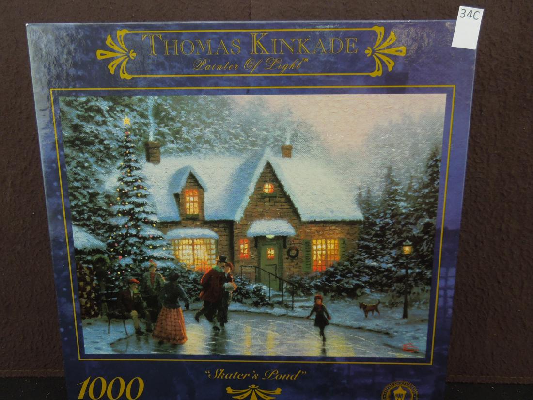 1000 Pc Thomas Kinkade Puzzle "Skaters Pond " NIB: 1000 Pc Thomas Kinkade Puzzle "Skaters Pond " NIB
