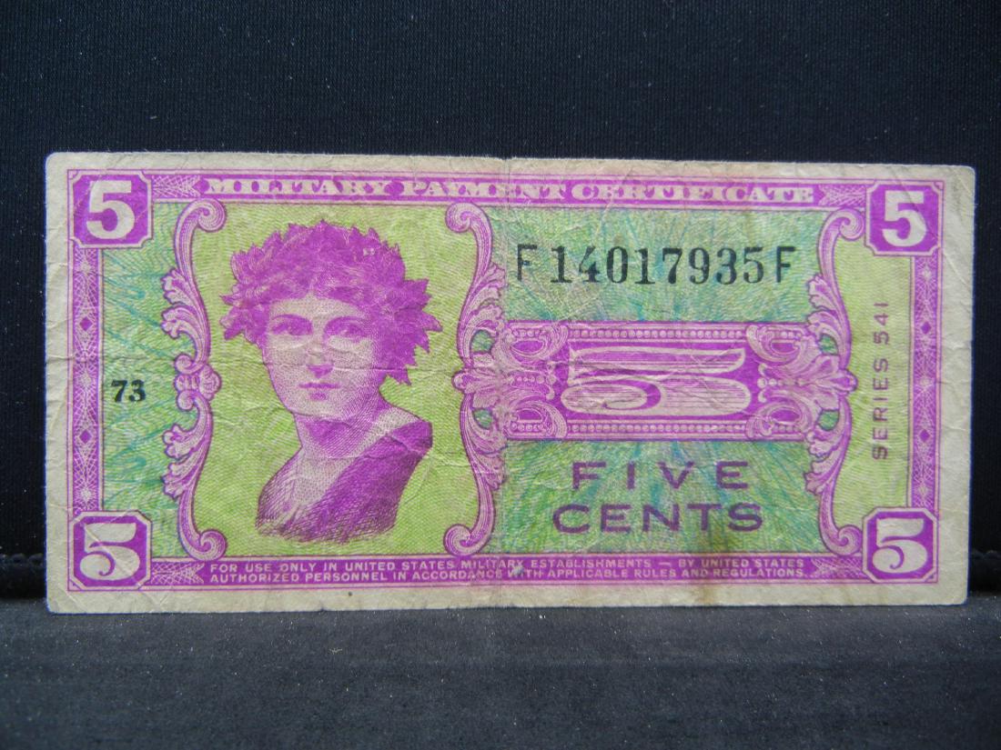 Five Cents United States Military Payment Certificate (1 of 2)