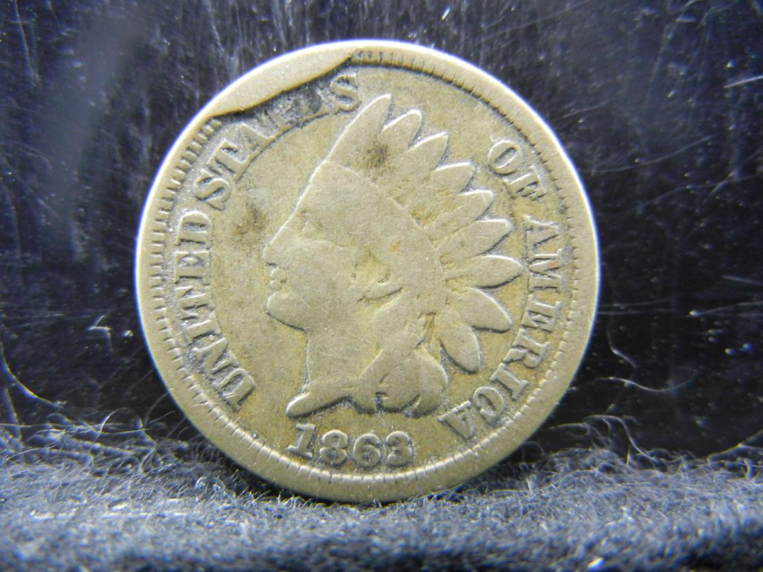 1863 Indian Head Cent, Civil War Date. (1 of 2)