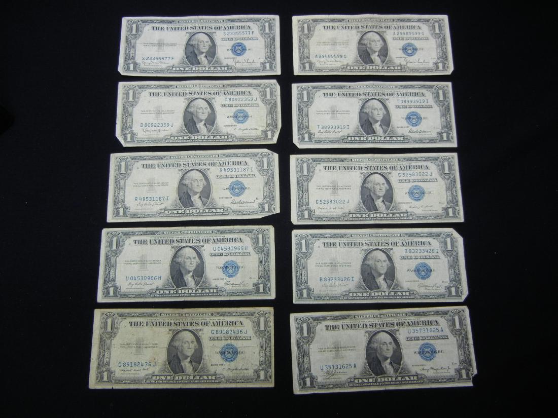 Ten 1935 One Dollar Silver Certificates (1 of 8)
