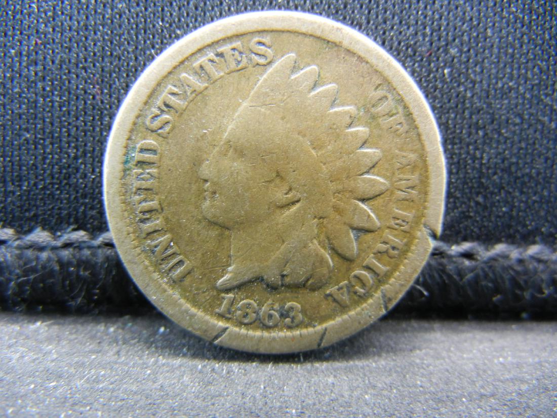 1863 Indian Head Cent.  Civil War Year. (1 of 2)