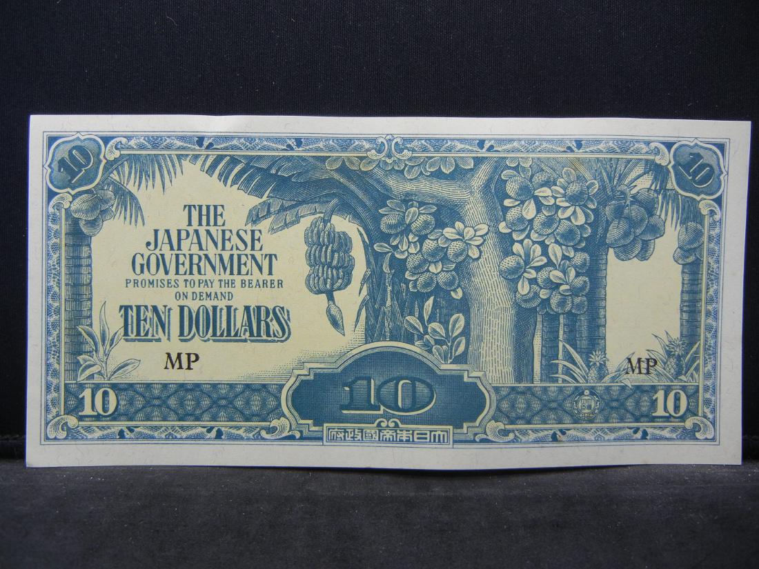 World War II Japanese 10 Dollars Malaya Occupation: World War II Japanese 10 Dollars Malaya Occupation Note.