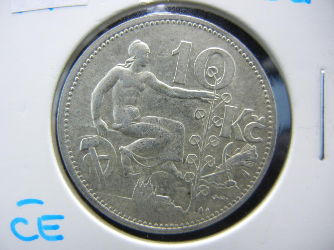 1932 Silver 10 Krone. Czech: 1932 Silver 10 Krone. Czech