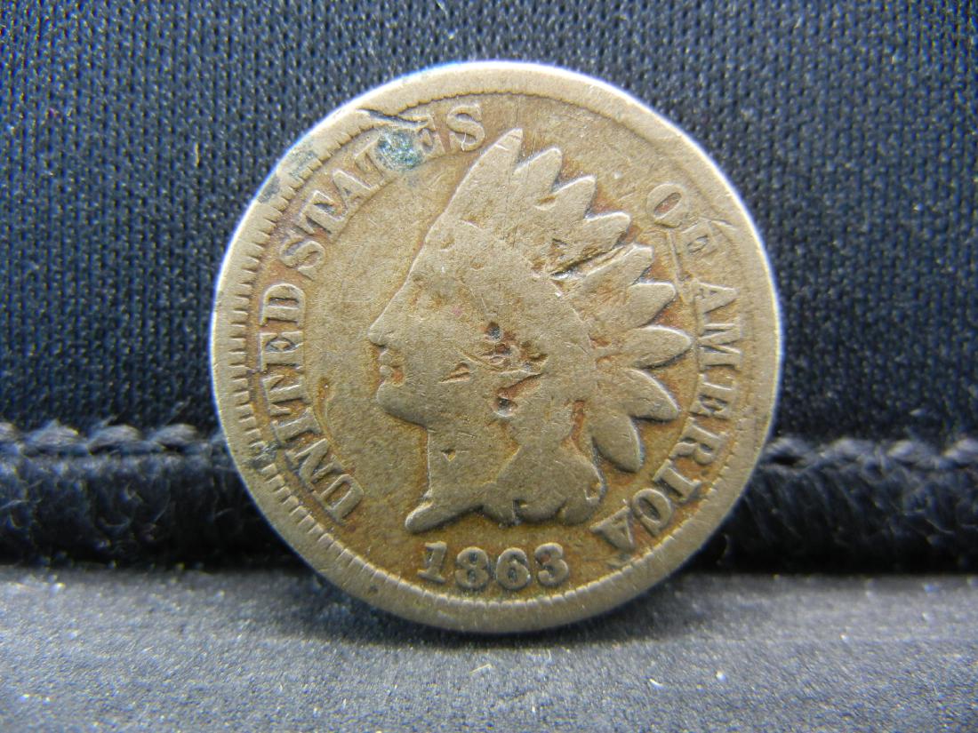 1863 Copper Nickel Indian Head Cent.  Civil War Year. (1 of 2)