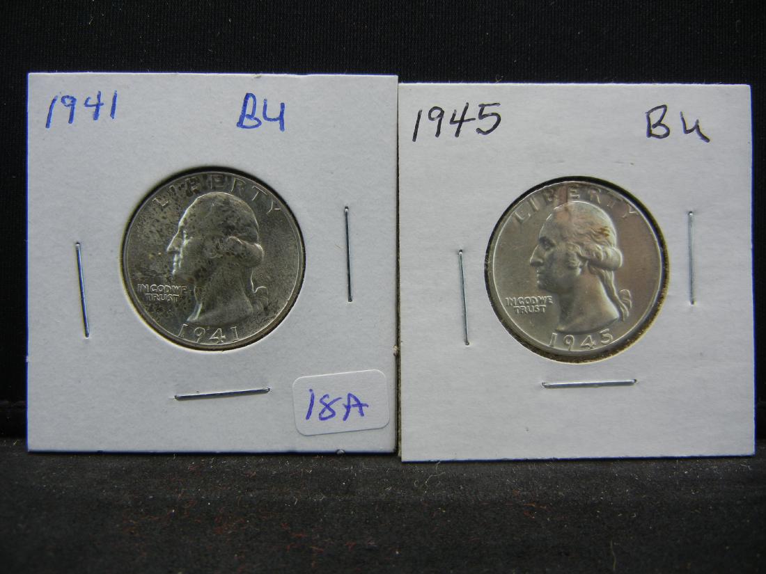 1941 and 1945 Washington Quarters.   Brilliant (1 of 3)