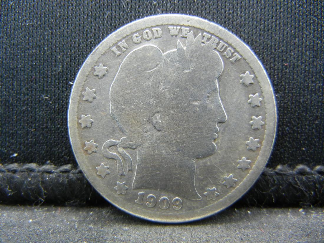 1909 SILVER (90%) BARBER QUARTER, (ONLY 5.1 MILL (1 of 2)