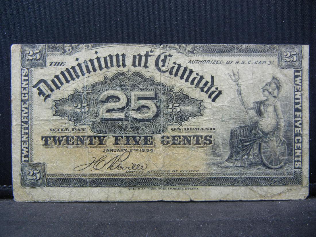 1900 Canada Fractional Paper Quarter.   Fine. (1 of 3)