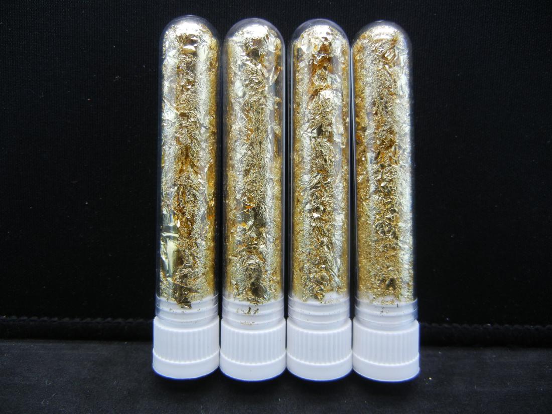 (4) Viles of 22k Gold Leaf Flakes, Can Be Sold: (4) Viles of 22k Gold Leaf Flakes, Can Be Sold Individually, Or Would Make Great Gifts!