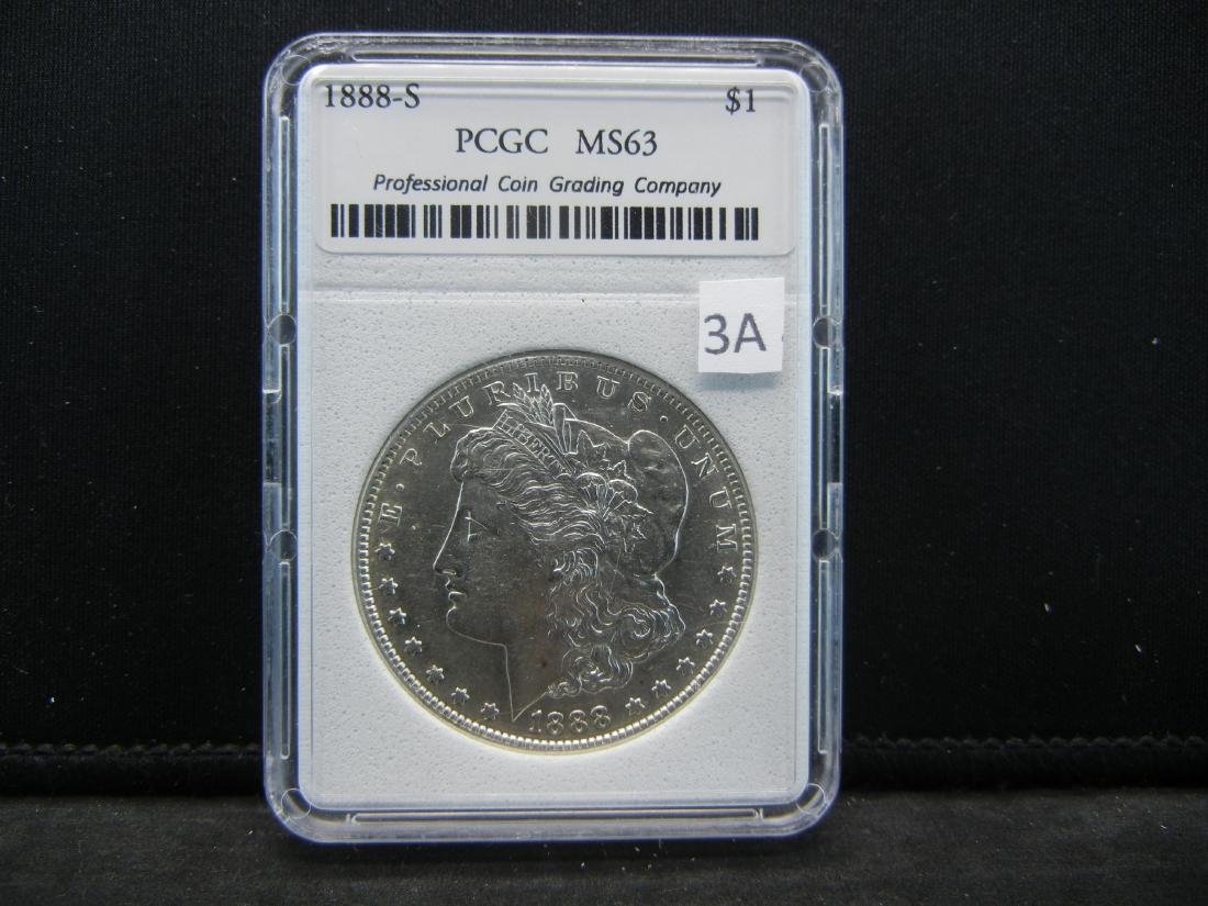 1888-S MS63 Morgan Silver Dollar. PCGC Not PCGS (1 of 4)