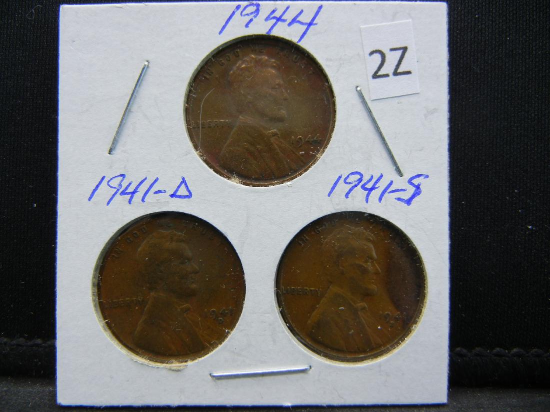 1941-D, 1941-S, 1944 Lincoln Wheat Cents (1 of 2)