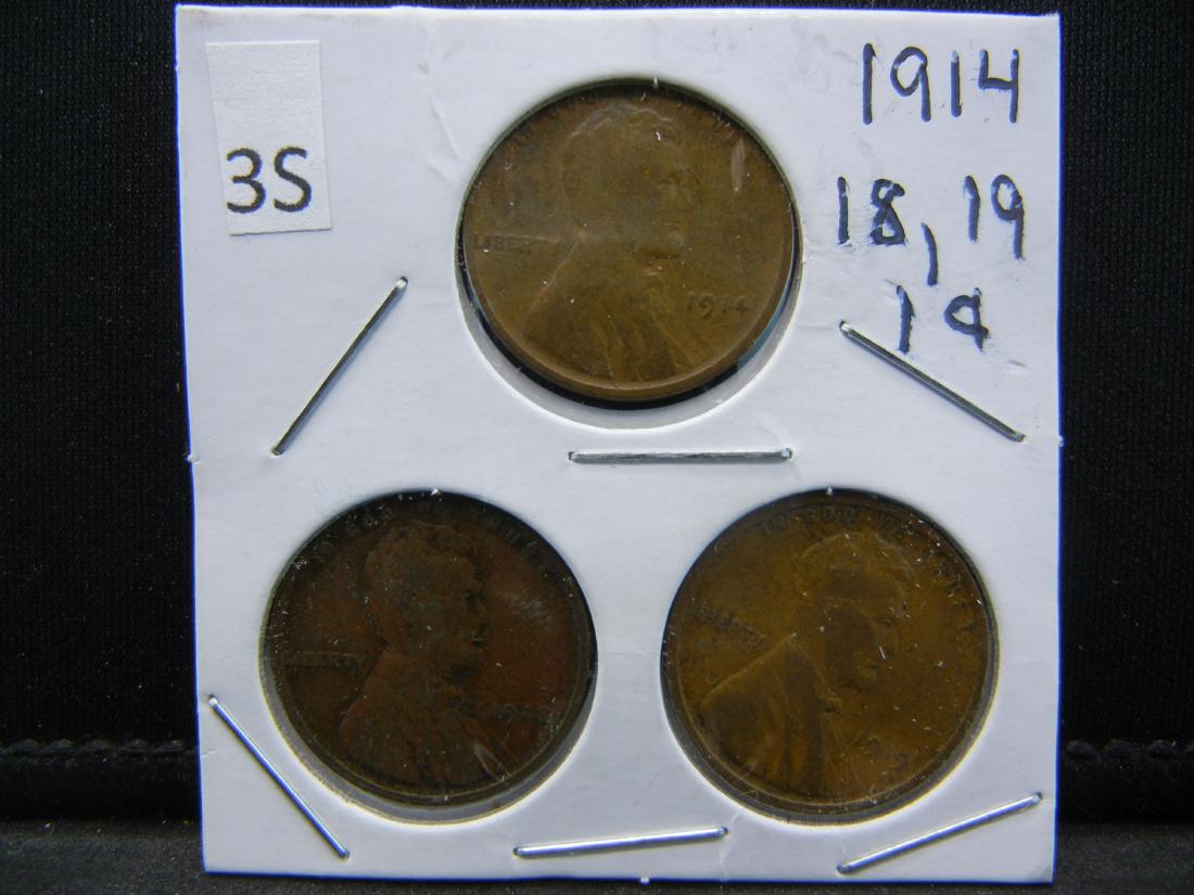 1914, 1918, 1919 Lincoln Wheat Cents (1 of 2)
