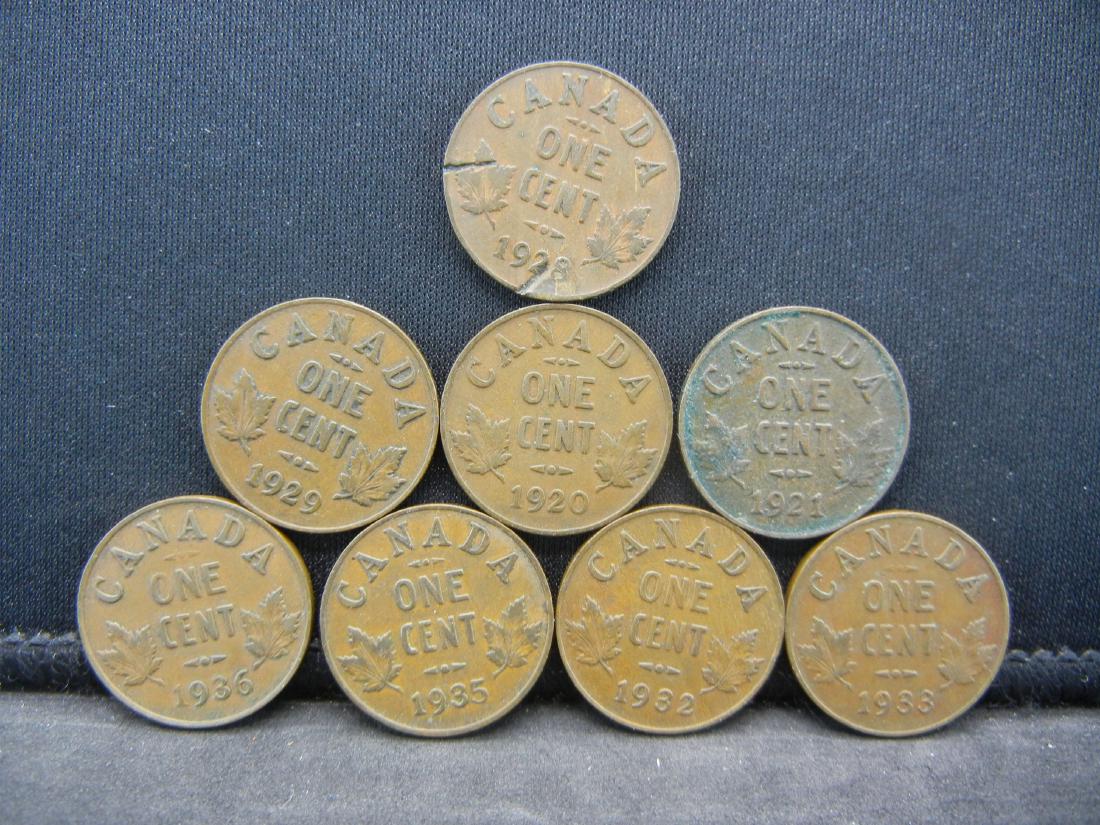 8 George V Canadian Cents. 1920 1921 1928 1929 1932 33: 8 George V Canadian Cents. 1920 1921 1928 1929 1932 33 35 36.