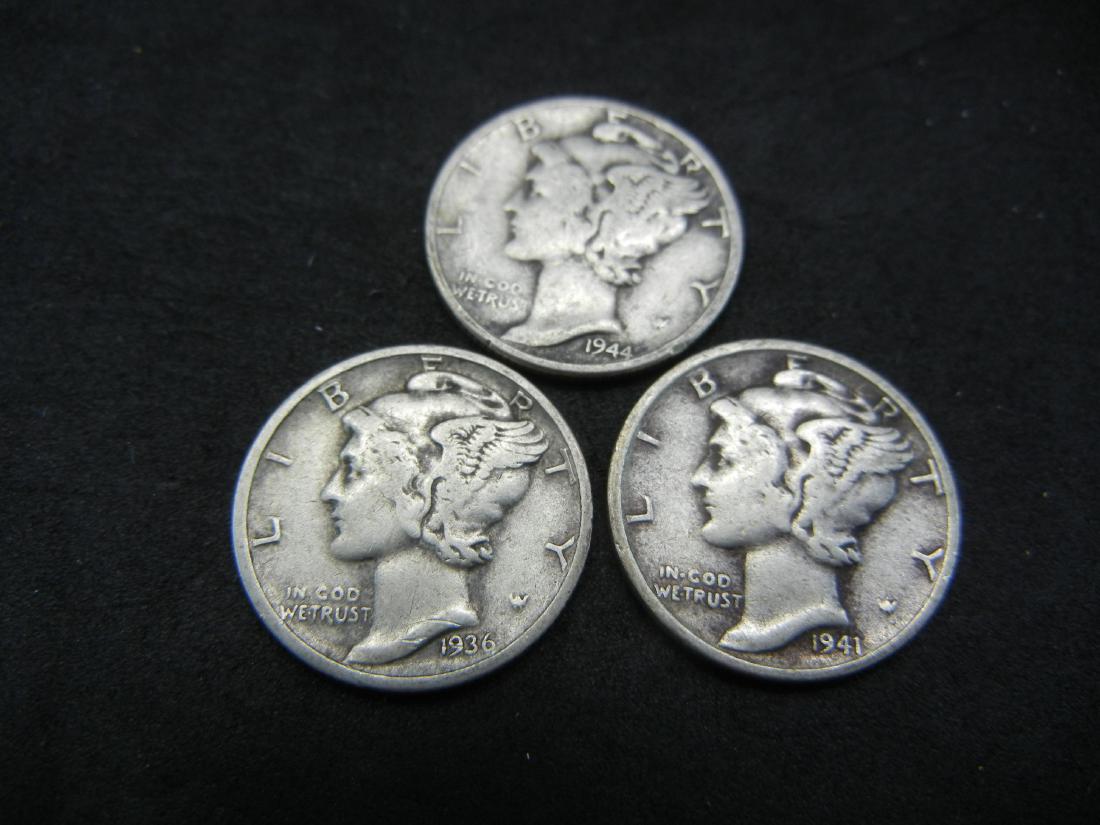 1936, 1941, 1944 Silver Mercury Dimes (1 of 2)