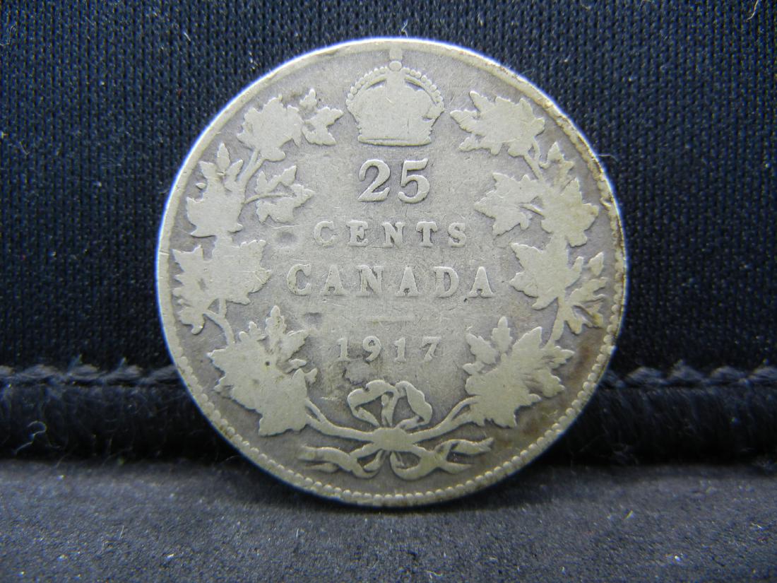 1917 Canada Sterling Silver (92.5%) Quarter.  Coin (1 of 2)