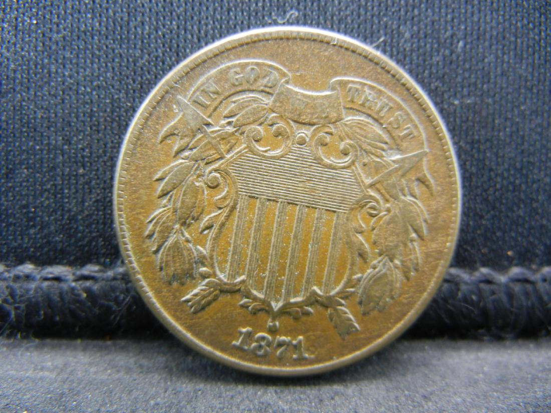 1871 Two Cent Piece, Semi-Key Date, Readible "WE" in (1 of 2)