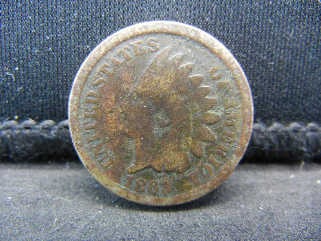 1863 Copper Nickel Indian Head Cent.  Civil War Year. (1 of 2)